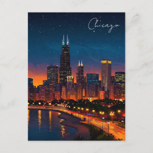 Chicago Windy City Postcard Vykort