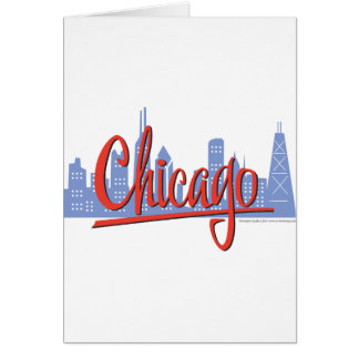 Chicago Windy City Siluett Hälsningskort