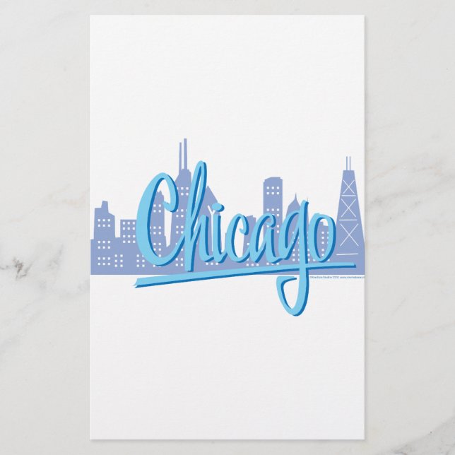 Chicago Windy City Skyline Brevpapper (Framsida)