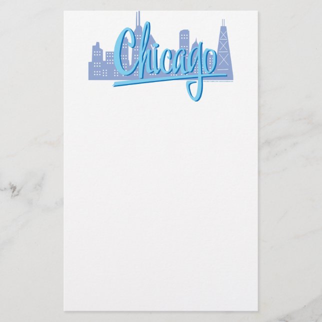 Chicago Windy City Skyline Brevpapper (Framsida)