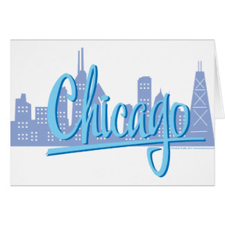 Chicago Windy City Skyline Hälsningskort