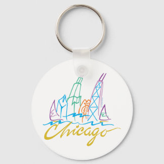 Chicago Windy City Skyline Nyckelring