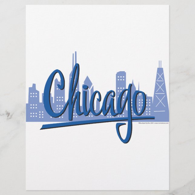 Chicago Windy City Skyline Reklamblad (Framsidan)