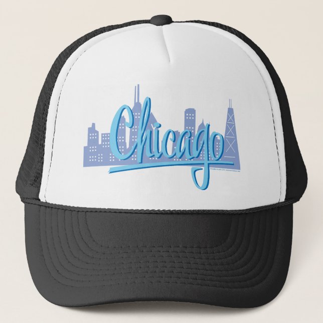 Chicago Windy City Skyline Truckerkeps (Framsida)