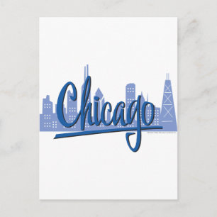 Chicago Windy City Skyline Vykort