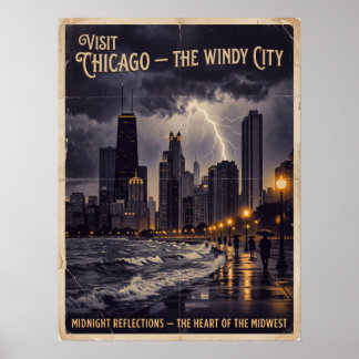 Chicago Windy City Vintage Noir Resa Poster