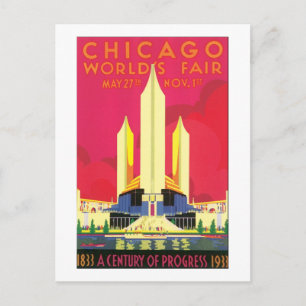 Chicago World's Fair 1833-1933 Vykort