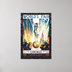 Chicago World's Fair 1933 Canvastryck