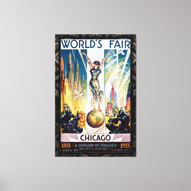 Chicago World's Fair 1933 Canvastryck (Framsida)
