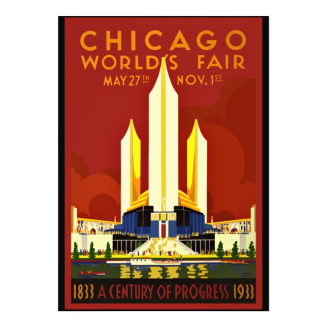 Chicago World's Fair, 1933, Fototryck (Framsidan)