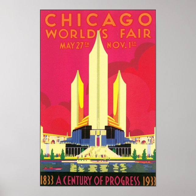 Chicago World's Fair, 1933 Poster (Framsidan)