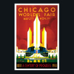 Chicago World's Fair 1933 Poster<br><div class="desc">Reklam för vintage poster för 1933 års Chicago World's Fair.</div>