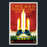Chicago World's Fair 1933 Poster<br><div class="desc">Reklam för vintage poster för 1933 års Chicago World's Fair.</div>