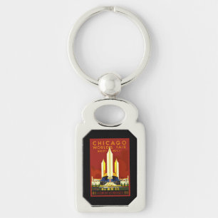 Chicago World's Fair, 1933, Rektangulärt Silverfärgad Nyckelring