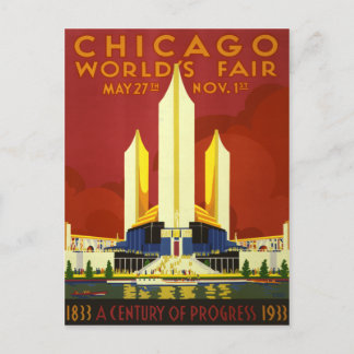 Chicago World's Fair 1933 Vintage resor Poster Vykort