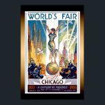 Chicago World's Fair 1933 - Vintage Retro Art Deco Poster<br><div class="desc">Den vackra vintagen retro Art Deco poster från 1933 års världsmässa - ett århundrade av framsteg,  som visar kvinnor som står på planeten jorden bland skyar,  flygplan och blåsor.</div>