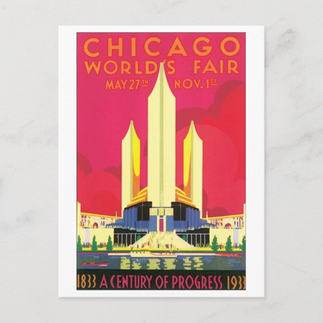 Chicago World's Fair, 1933 Vykort (Framsida)
