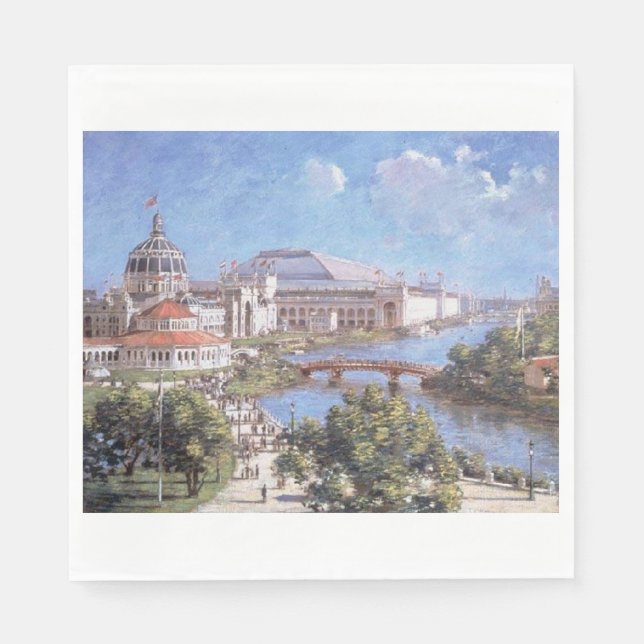 Chicago World's Fair (Columbian Exposition) Pappersservett (Framsidan)
