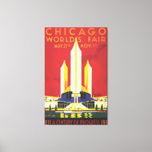 Chicago Worlds Fair Vintage affisch Canvastryck