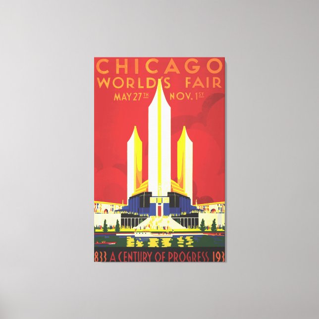 Chicago Worlds Fair Vintage affisch Canvastryck (Framsida)