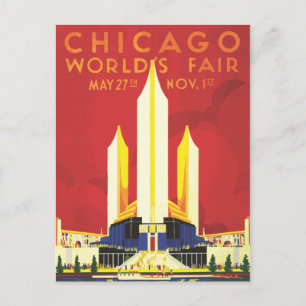 Chicago Worlds Fair Vintage affisch Vykort