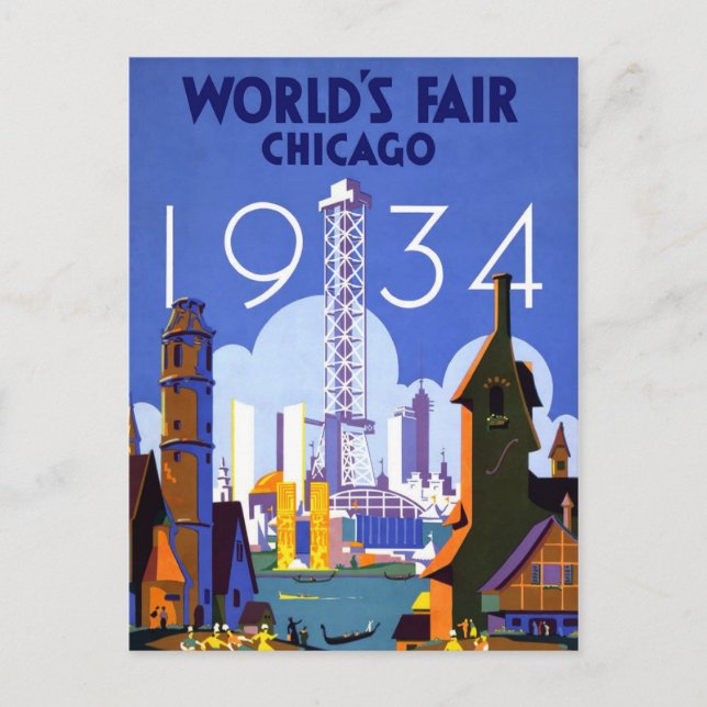 Chicago World's Fair Vintage Postcard Vykort (Framsida)