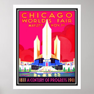 Chicago Worlds Fair Vintage Reproduction Poster