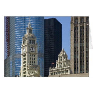 Chicago, Wrigley Bygger med Trump Hotel & Hälsningskort