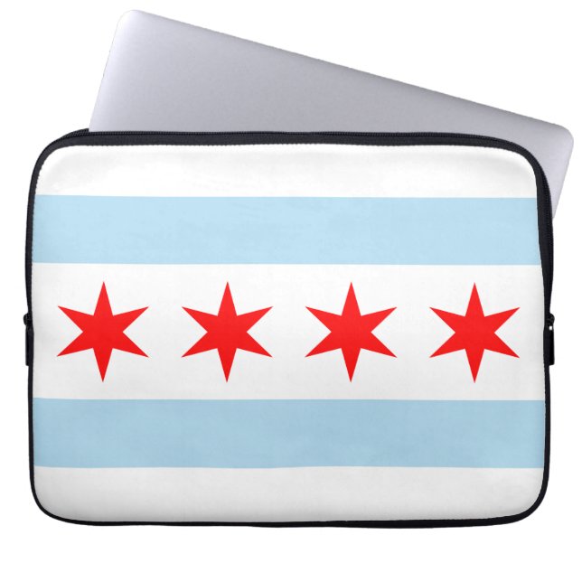 Chicagoflagga Laptop Fodral (Framsidan)