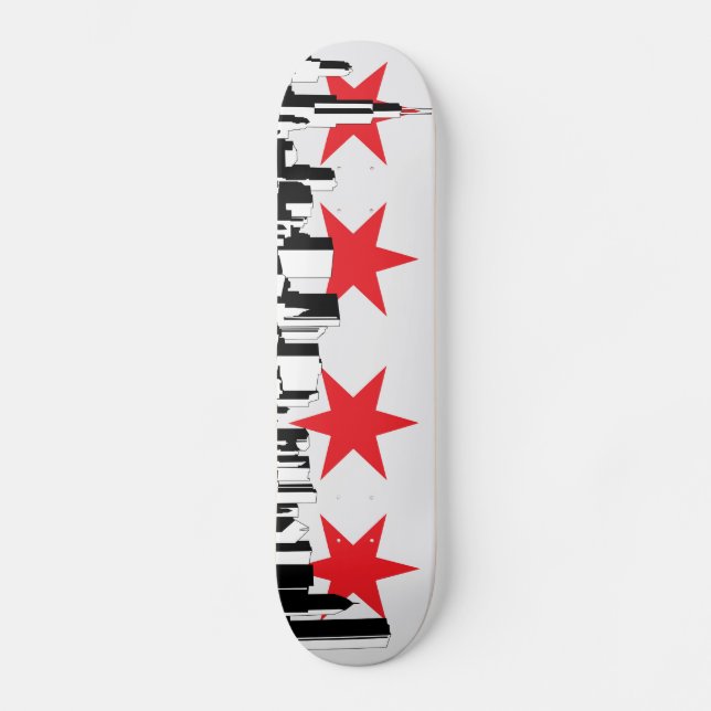 Chicagoflaggan Skateboard Bräda 19,5 Cm (Framsida)