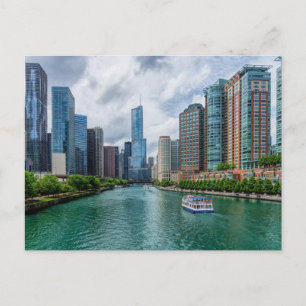 Chicagofloden och Trump Tower vykort
