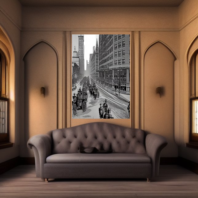 Chicagogatan år 1890 | AI Art Poster (Skapare uppladdad)