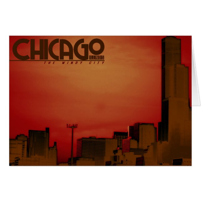 Chicagokort Hälsningskort (Framsidan Horizontal)