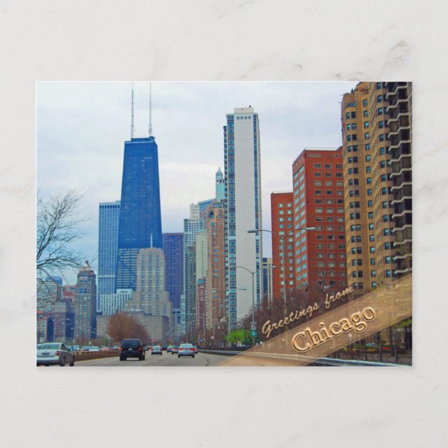 Chicagos Michigan Avenue Vykort (Framsida)