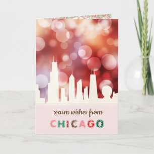 Chicagoskyline Best önskemål helgdag-kort Helgkort