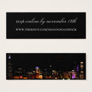 ChicagoSkyline Bröllop webbplats-visitkort Litet Visitkort