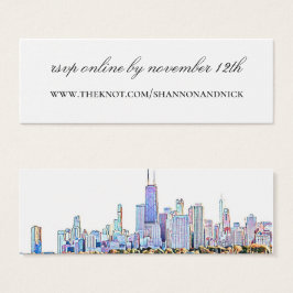 ChicagoSkyline Bröllop webbplats-visitkort Litet Visitkort