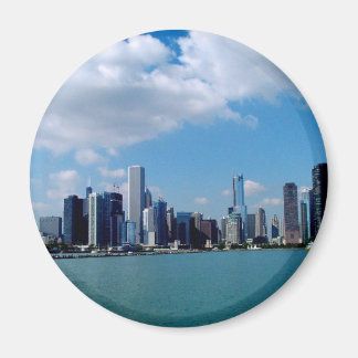 Chicagoskyline-vy från Navy Pier Magnet