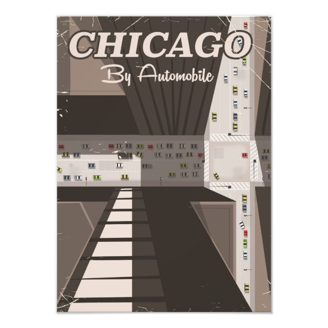Chicagostads reseaffisch fototryck (Framsidan)