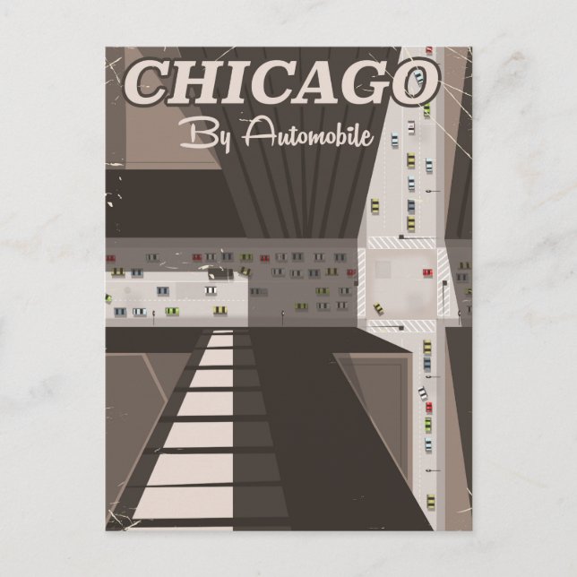 Chicagostads reseaffisch vykort (Framsida)