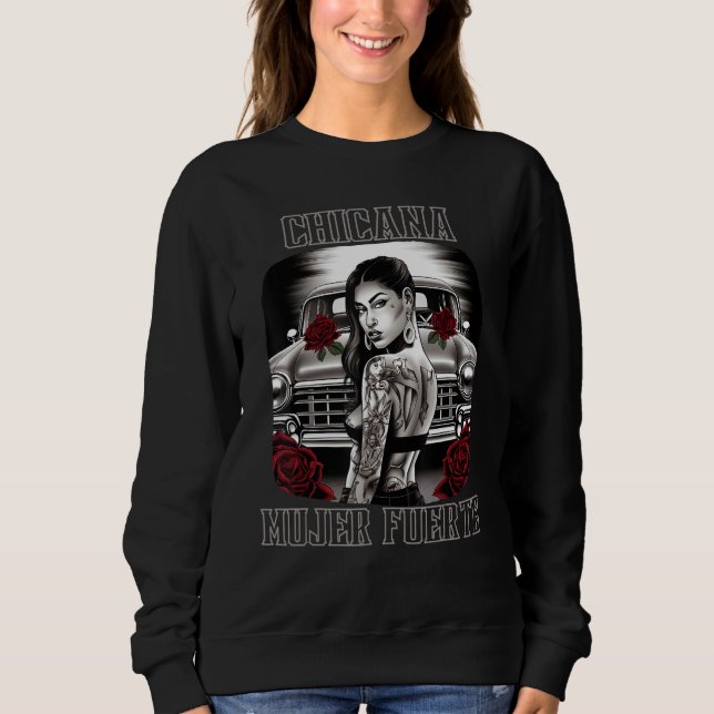 Chicana Chola Stil Lowrider Clothes Mexican Ameri T Shirt (Framsida)
