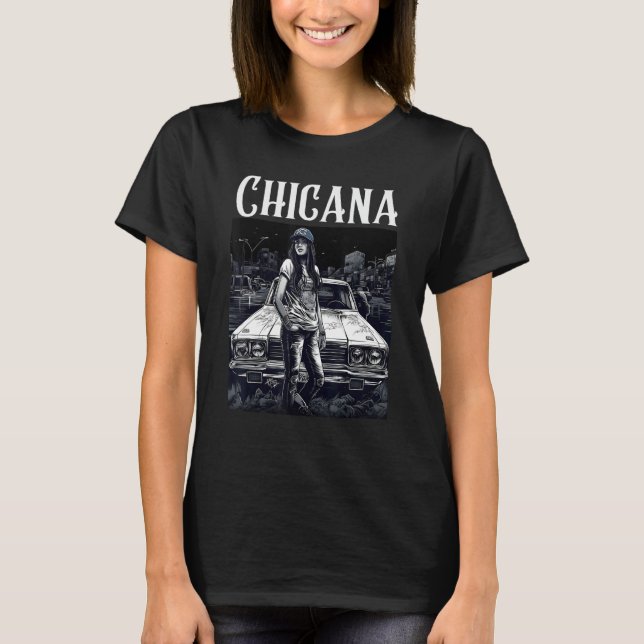 Chicana Chola Style Lowrider Clothes Mexican Ameri T Shirt (Framsida)