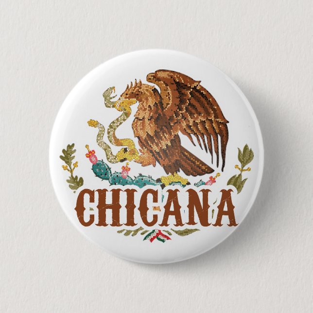 Chicana Mexico vapensköld Knapp (Framsida)