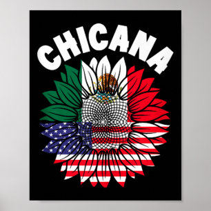 Chicana mexikansk stolthetsflagga Mexiko rötter ar Poster