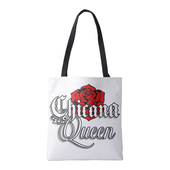 Chicana Queen Red Rose shoppingväska Tygkasse (Chicana Queen Red Rose shopping tote bag)