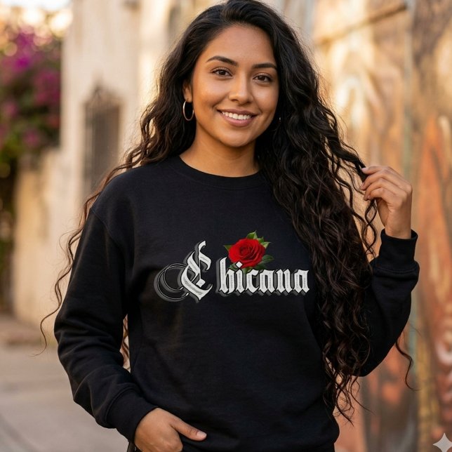 Chicana Red Rose T Shirt (Chicana Red Rose Sweatshirt)