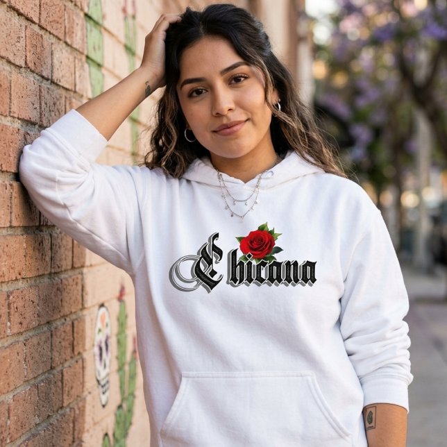 Chicana Red Rose T Shirt (Chicana Red Rose Hoodie)