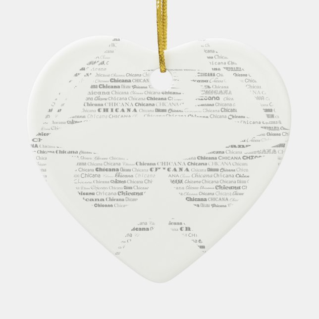 Chicana rider lågtext julgransprydnad keramik (Framsidan)