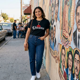 Chicana Röd ros skjortskjorta T Shirt