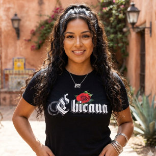 Chicana röd ros t shirt